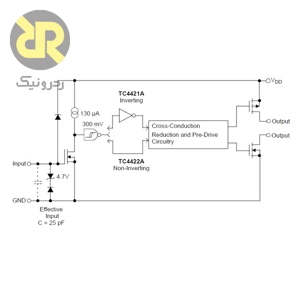 آی سی TC4422AVPA گیت درایور سرعت بالا High-Speed - Image 2