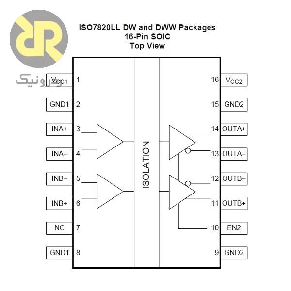 آیسی ISO7820LL ایزولاتور دیجیتال 2-Channel - Image 2