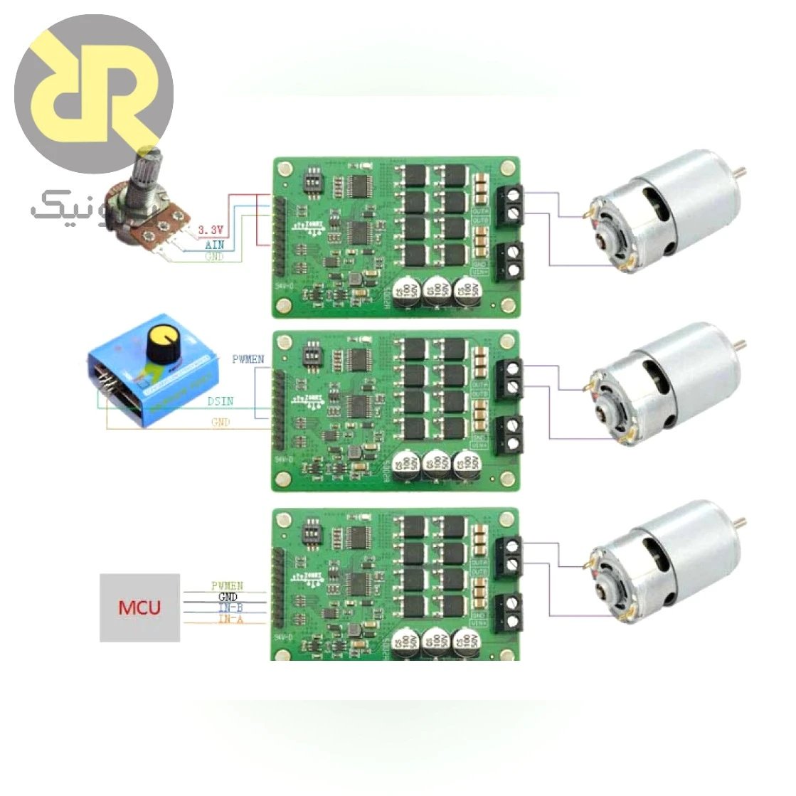 ماژول درایور موتور ۴۰-۵ ولت ۱۸۰ آمپر مدل ZR5002 - Image 4