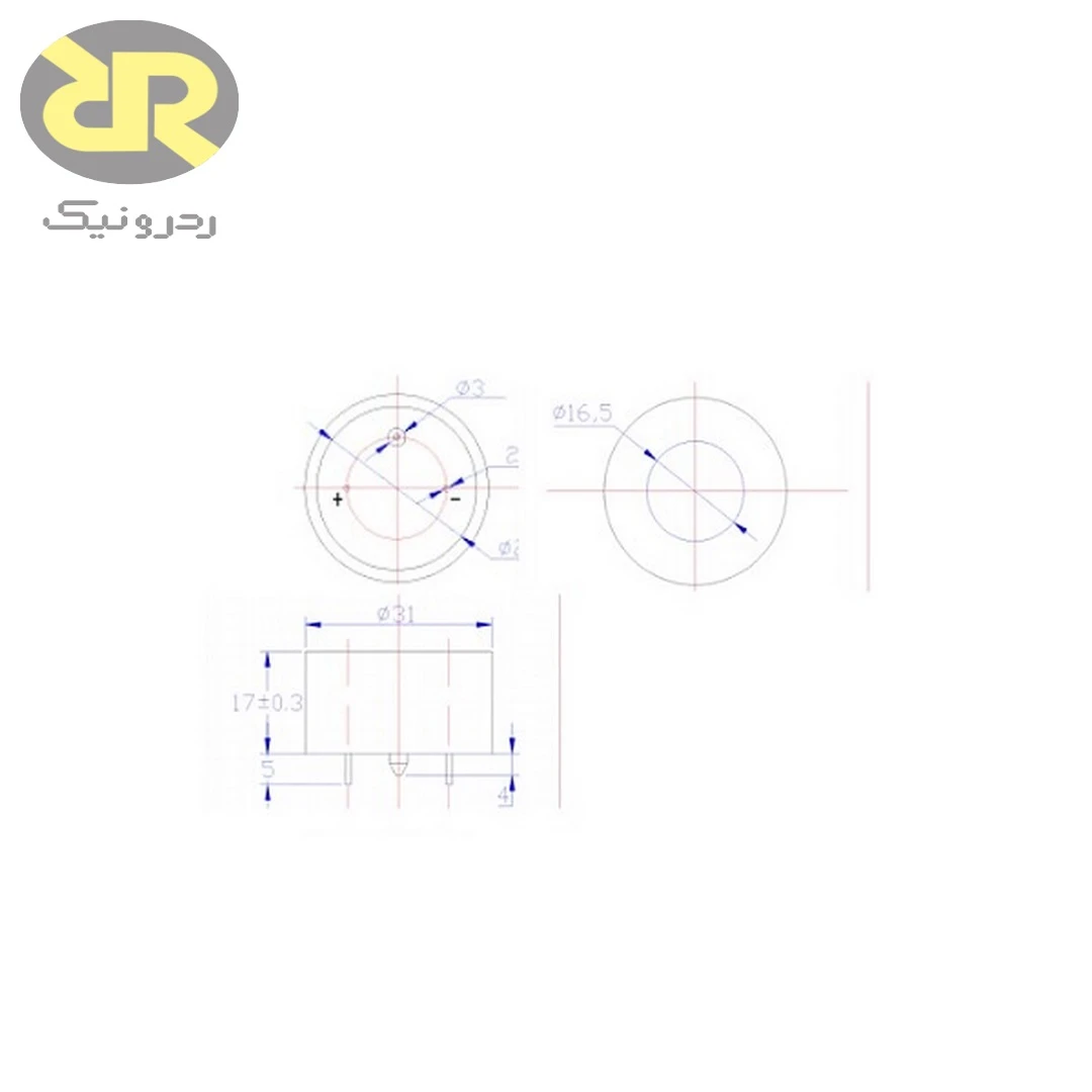 سنسور me2-o2 الکتروشیمیایی سنجش غلظت اکسیژن محیط 0 تا 25 درصد حجمی - Image 2