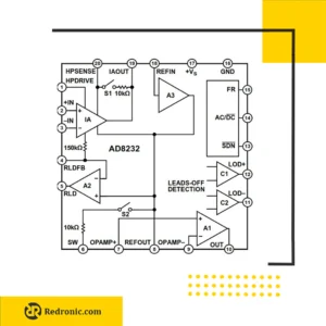 آی‌سی ‏ad8232‏ تراشه تک کاناله جبهه جلویی برای مانیتورینگ ضربان قلب