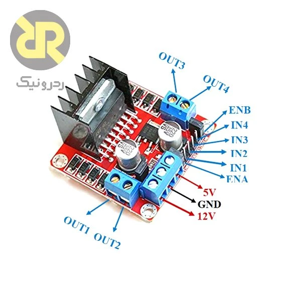 ماژول درایور موتور ۵ ولت ۲ آمپر مدل L298N - Image 3