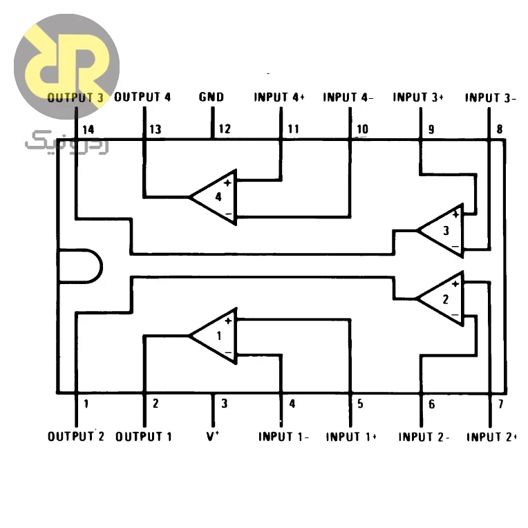 آیسی LM339N مقایسه کننده ولتاژ 1.3us Quad - Image 2