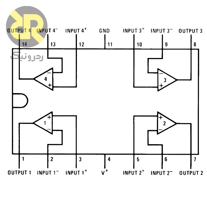 آیسی LM324N تقویت کننده عملیاتی 1.3MHz Quad - Image 3