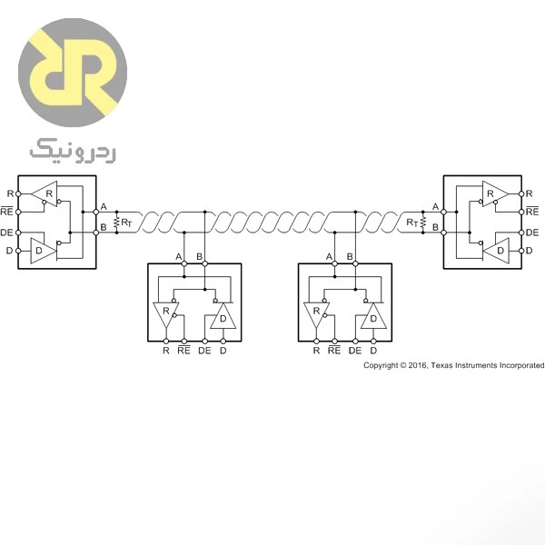 آی سی SN65HVD10 فرستنده گیرنده RS-485 با مد Half Duplex - Image 2