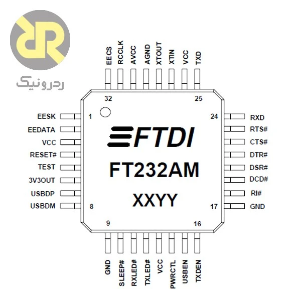 آی سی FT232AM مبدل یو اس بی به سریال با USB to UART - Image 2