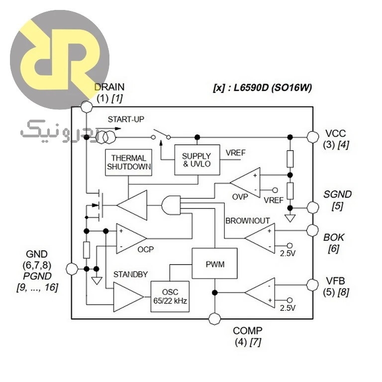 آی سی L6590 مبدل AC-DC ولتاژ 700V - Image 2